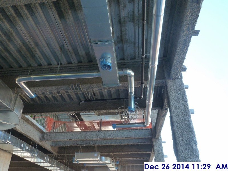 Installed ductwork fitings at the 3rd floor Facing West